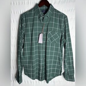 Ben Sherman Green Windowpane Button-Down Shirt
